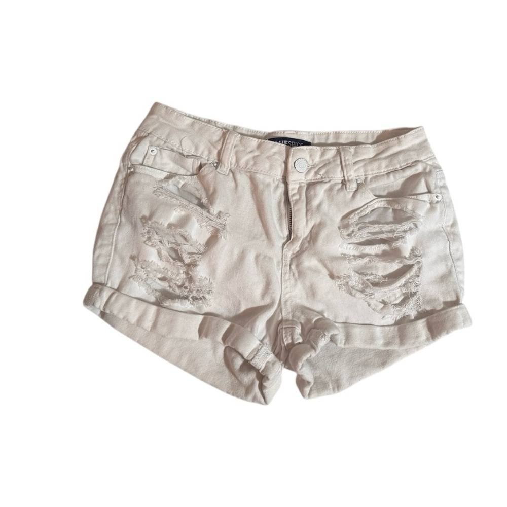 Blue Spice Women's white  Distressed Jean Shorts